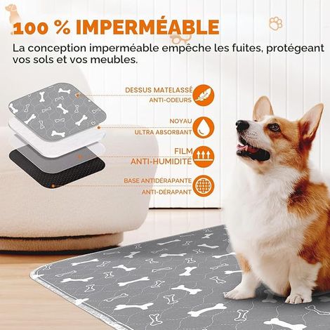 Pet Dog Mat, 80 x 90 cm, Washable Dog Mat Leak-proof Dog Mat with Non-Slip Bottom, Potty Training (1/2)
