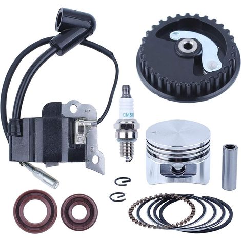 Anneaux de piston de 35 mm, bobine d'allumage, poulie de vilebrequin, kit joint d'huile pour moteur Honda GX25 25 cc 4 temps Mini Tondeuse Coupe-bordures (1/5)