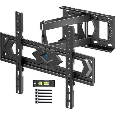 Support Mural TV Orientable et Inclinable pour écrans 26-60 Pouces Plat et Courbé Jusqu'à 40kg,Fixation Murale TV Couleur:Noir mat (1/5)