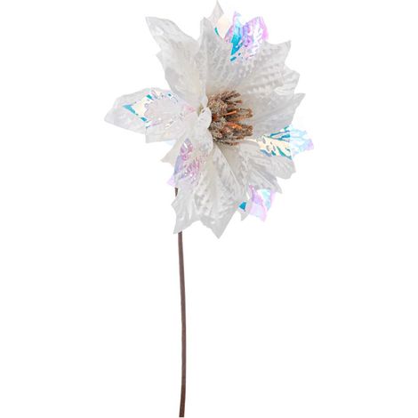 STELLA NATALE ARTIFICIALE PICK BIANCA IRIDESCENTE JAYDE 26X12X7H