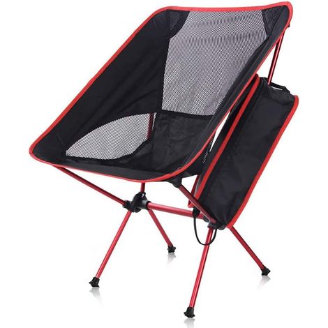 Chaise de camping pliante Chaise pliante ultralégère en aluminium Chaise pliante portable compacte Chaise de pêche pour la randonnée en plein air jusqu Rouge-Fei Yu (1/5)
