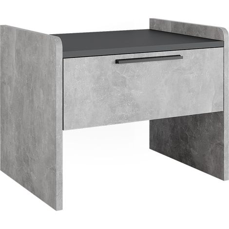 Banco de comedor Roman, Hormigón/antracita, 53.5 x 41.1 cm con 1 cajón, Vicco