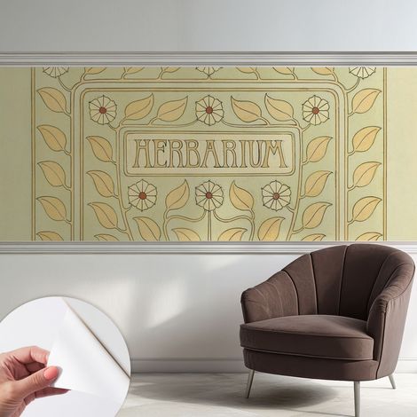 Selbstklebend Tapete modern - Wanddeko für Küche - Klebefolie Wand - luxus Look Pflanzliches Ornament 250x104 cm (1/5)