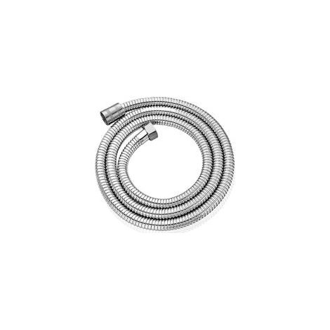 Flexible de douche de 2 m - Anti-torsion, anti-pliage et anti-fuite, universel G1/2", avec raccords et joint en laiton, remplacement robuste, argent (1/4)