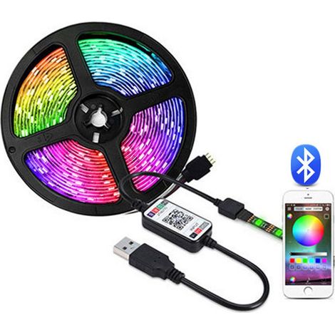 Lumière ambiante LED avec USB bluetooth APP lumière de fond lumière décorative 1 mètre 30 lumières (1/5)
