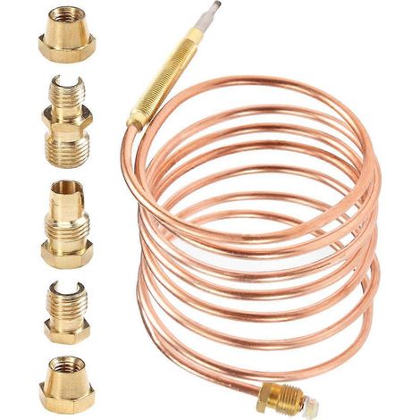 Kit de thermocouple universel pour cuisinière à gaz 1500 mm M6 x 0,75 avec écrou de trop-plein (cinq pièces) - FFY (1/4)