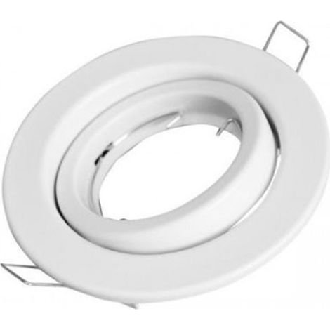 Portafaretto Orientabile da Incasso 9cm Attacco GU10 Rotondo Bianco LM1165