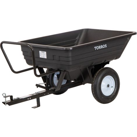 Torros – Remorque voiture 225 kg basculante en plastique PE – Caisse 1016 x 838 x 270 mm – 1 essieu – AHR225P2
