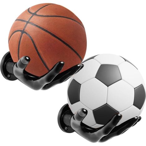 Basketbalrek - Ballenrek - Muurbevestigd - Palmboomvorm - Voor Basketballen Voetballen Volleyballen - 2-Vak (1/5)