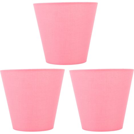 Abat-jour en tissu rose, 3 pièces, douille E14, moderne, housse anti-poussière pour chambre, lampe de chevet (1/5)