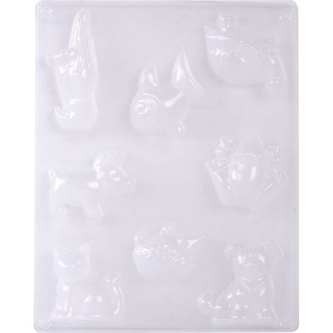 Moule plastique PE-LD: Parade d'animaux, 8 motifs, transparent, 36005000 (1/2)
