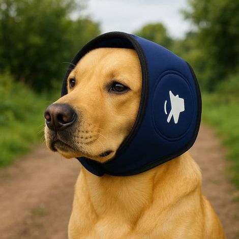 Cache-oreilles antibruit pour animaux : Soulage l'anxiété et apaise les chiens, convient à différentes races, bleu, taille L (1/3)