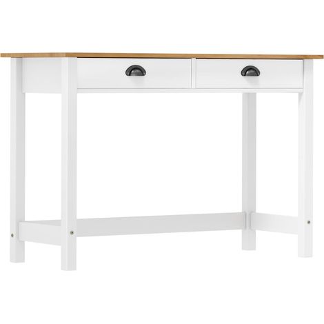 Table d'appoint console pratique avec tiroirs pour une entrée organisée 110 x 45 x 74 cm pin solide blanc DEC032025