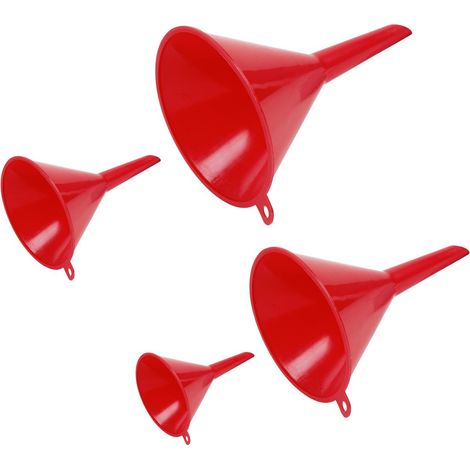 Sealey Small Funnel Set4 Piece Economy Fixed Spout