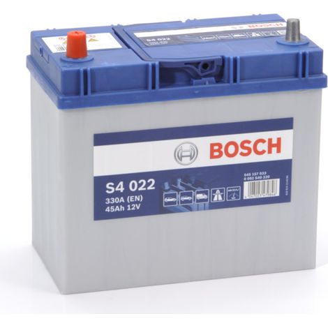 Bosch – Batterie voiture 12V 45Ah 330A – Technologie plomb-calcium sans entretien – Puissance de démarrage fiable – Dimensions 238x129x227mm