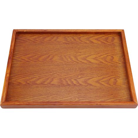 Rechteckiges Holztablett, Servierschale für Snacks und Tee, Aufbewahrung von Lebensmitteln, Tisch für Hotel und Zuhause (36x27 cm) (1/5)