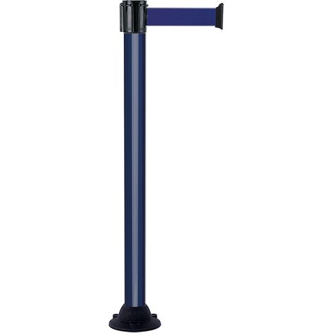 Poteau Alu Bleu laqué à sangle Bleu 3m x 50mm sur socle fixe - 2010368 (1/3)