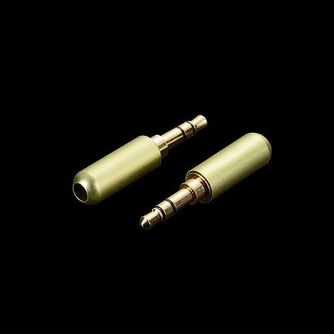 3.5 mm male audio connector, three-section stereo soldered wire connector, two-channel male connector, three-section gold-plated copper. (1/5)