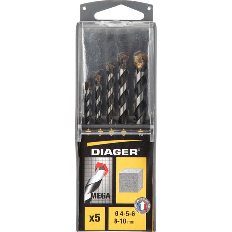 Coffret 5 forets béton MEGA attachement cylindrique - 211C