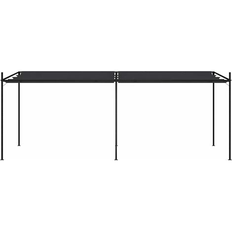 Tonnelle Barnum de Jardin, Pavillon, Pergola, Tente de jardin, avec toit rétractable 600x300x233 cm Anthracite OIB5323E (1/5)