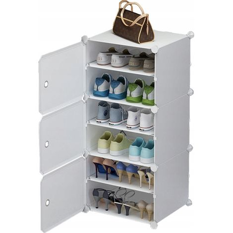 Modularer Schuhschrank, weiß, 96 cm (1/4)