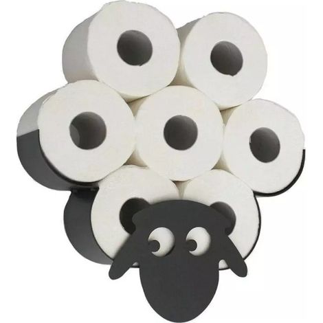 Support de papier toilette mural mouton pour salle de bain, rangement serviettes (1/5)