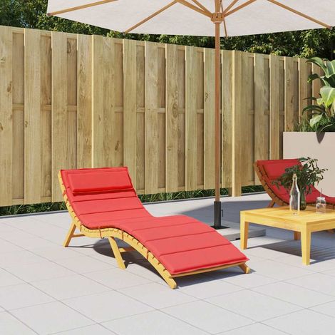 Coussin de chaise longue rouge 180x60x4 cm tissu oxford (1/5)