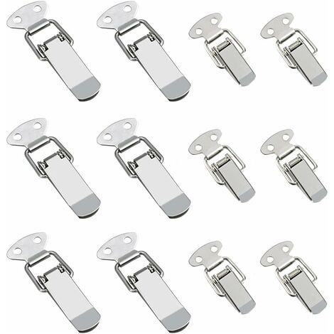 12 Pièces Serrure De Tension Verrouillage De Levier De Verrouillage De Boîte En Acier Inoxydable Avec Haute Étanchéité Pour Coffre-fort De Coffre De Tiroir De Boîte À Outils(2 Tailles) (1/5)