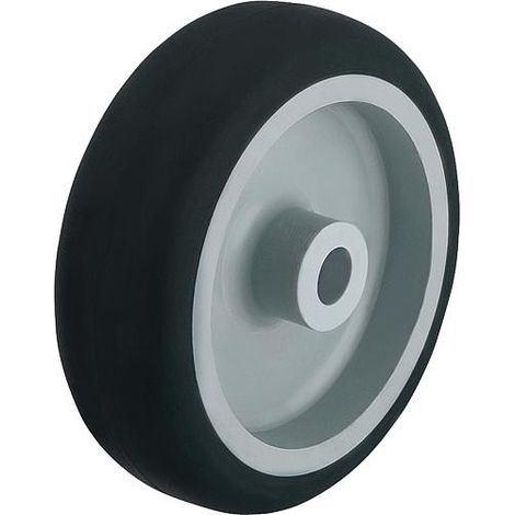 Roue de brouette 50 mm – Caoutchouc thermoplastique – Charge 50 kg – Alésage 8 mm – Pour chariot de jardin – Blickle (1/2)