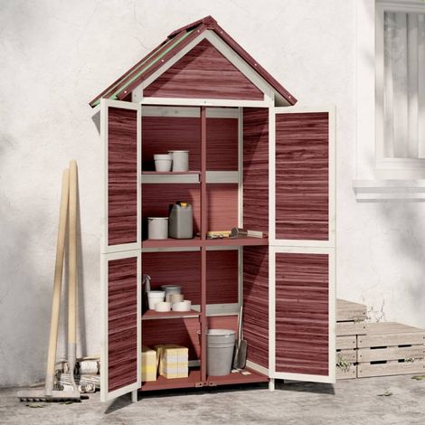 Abri à outils de jardin Stockage extérieur moka 89x52,5x175 cm bois massif pin 54785 (1/5)