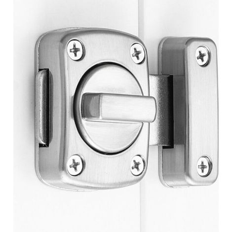 2pcs verrou pivotant loquet de porte loquet de sécurité serrure de porte coulissante (brossé) (1/3)