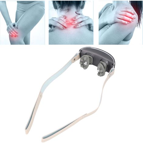 Nackenmassagegerät für Zuhause, wiederaufladbares Nackenmassagegerät, elektrisches Massagegerät mit Knet- und Heizfunktion, schwarz. (1/5)