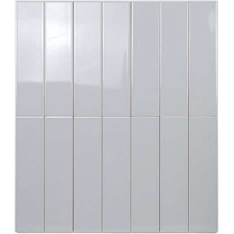 Carrelage Mur Ceramic Connection Grey Brillante 7,5x30 cm