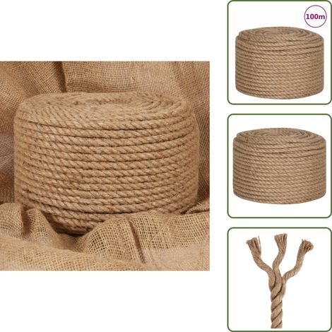 Seil 100% Jute 14 mm 100 m - Juteschnur - Jutenband - Naturfaser - Gartenseil - Terrassenbelag (1/5)