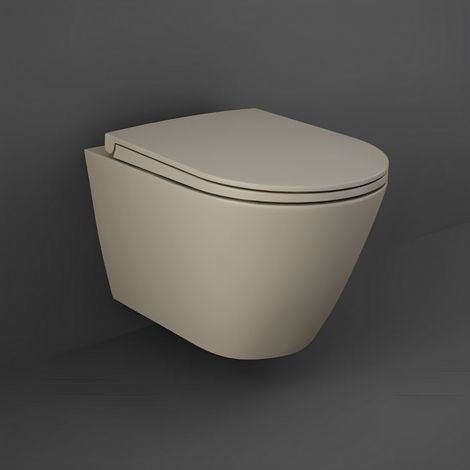 RAK Feeling Rimless Wall Hung Toilet with Soft Close Seat - Matt Cappuccino (1/5)