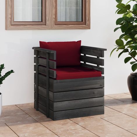 Fauteuil de jardin avec coussins Bois de pin (1/5)