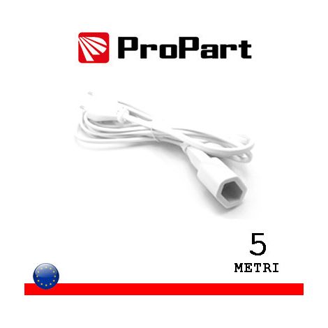 Spina di prolunga elettrica maschio-femmina 4 mm Bianco 5m Pepb08s-5-w