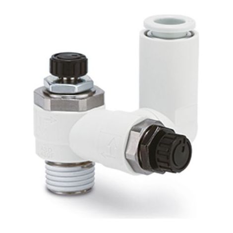 Régulateur de débit SMC ASD-FM, R 1/8, 1/4pouce ( Prix pour 1 )