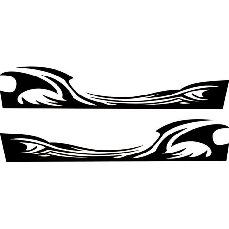 Autocollants latéraux de carrosserie de voiture graphiques de flamme, décalcomanies à rayures pour décalcomanies universelles en vinyle imperméables, accessoires de décoration pour camions véhicules S (1/5)