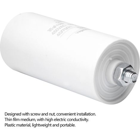 Condensateur démarrage marche moteur CBB60 450V 35µF avec vis écrou pour lave-linge film mince plastique 47x97mm 1 pièce (1/5)