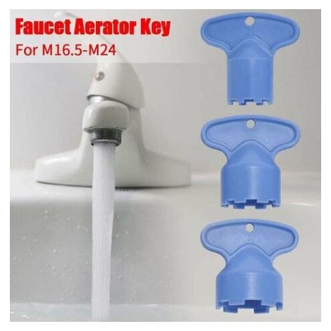 Aérateur Clé, 10 Pièces Outil Clé Aérateur Robinet Cache Aérateur pour M 16.5 18.5 21.5 22.5 24 Aérateurs Cache Clé Aérateur Évier Cuisine (1/4)