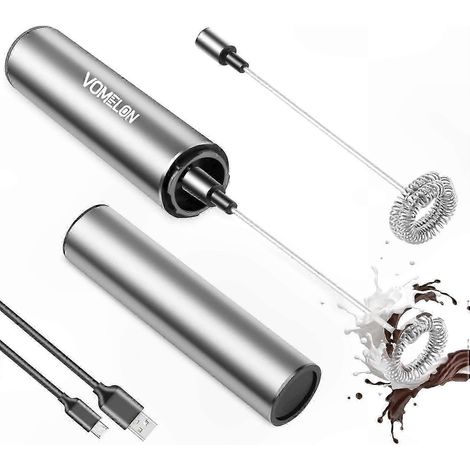Mousseur à lait rechargeable à 2 vitesses, mousseur électrique portable pour café, latte, cappuccino et chocolat chaud (1/5)
