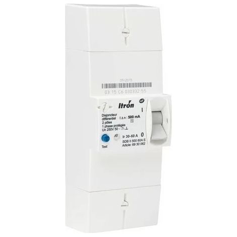Itron 400020 EDF interruttore automatico connessione 2P 60A - Diff 500 mA - selettivo - SDB II 500 60A S