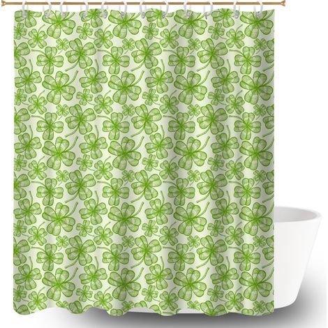 Voile de douche fluide en polyester 180x180 résistant séparation douche pour un printemps fleuri dans la salle de bain (1/5)
