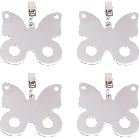 Pinces à nappe en acier inoxydable, utilisées pour fixer 4 nappes blanches. (1/5)