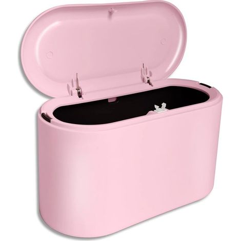Mini Poubelle en Plastique Avec Couvercle,Petite Poubelle de Tabl, Pour les salles de Bains, Bureaux , Bureau,Cuisine, Voiture,Porte-Maquillage (1/5)