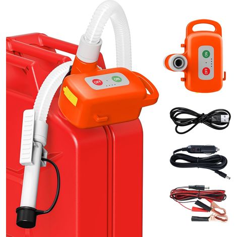 Pompe de transfert de carburant avec capteur d'arrêt automatique Orange  Pompe Diesel Pompe à essence à piles, Pompe de transfert de liquide rechargeable pour essence, diesel et huile (1/5)