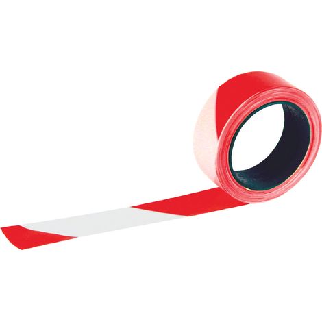 ruban de signalisation - chantier - 100 mètres x 50 mm - rouge et blanc - catu al-139