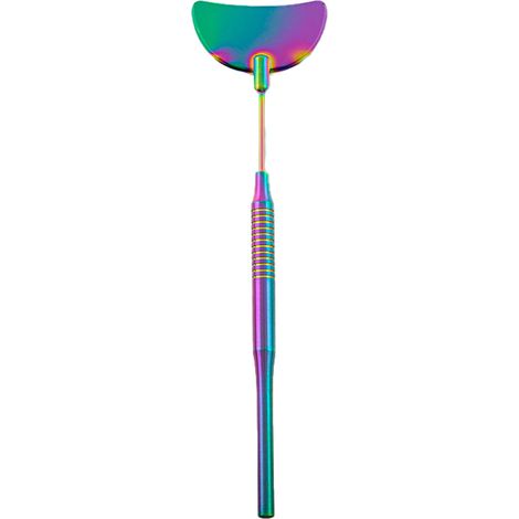 Miroir De Maquillage En Acier Inoxydable Demi-Lune Pour Extension De Cils Outil D'inspection Portable Pour Voyage Et Usage Quotidien 1 Pièce (1/5)