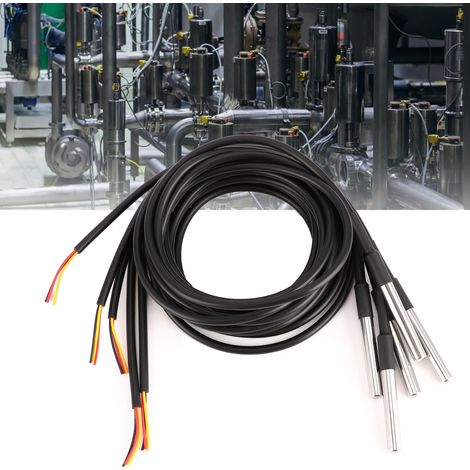 Lot de 5 sondes de température étanches en acier inoxydable DS18B20 de 1 m (1/5)